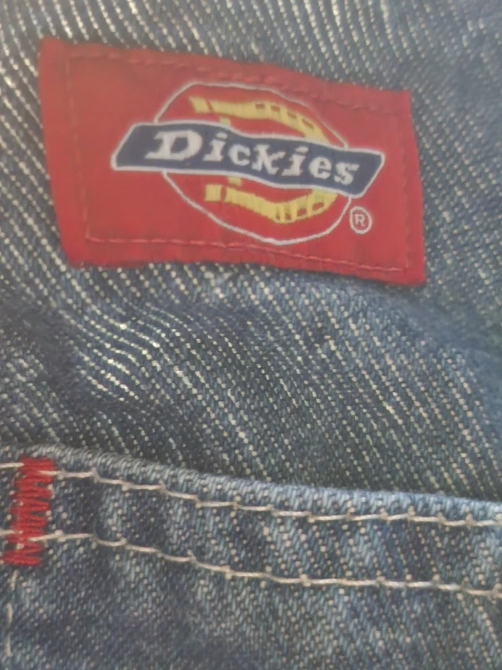 Dickies Men's Light Blue Relaxed Denim Overalls